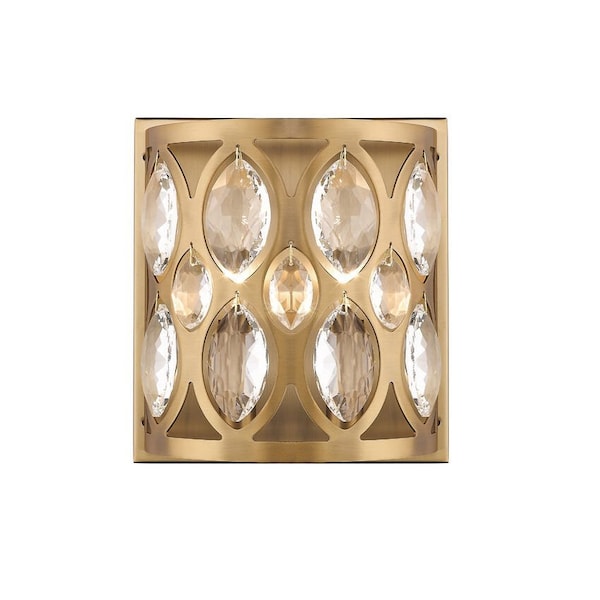 Z-Lite Dealey 2 Light Wall Sconce, Heirloom Brass & Clear 6010-2S-HB - main
